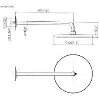 Dornbracht Regenbrause mit Wandanbindung, Ausladung 450 mm, Regenbrause 300 mm, 28679970