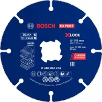 Bosch EXPERT Multi Material Carbide-Trennscheibe, 115 x 1.6 x 22,23 mm, X-Lock, 1-Stück - 2608902374