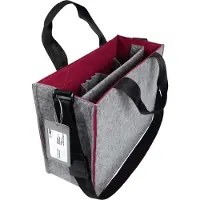 Sigel Laptoptasche Desk Sharing Bag Bicolor M, für Laptops bis 15,4″, 2 große Fächer/2 Seitenfächer, Tragegriffe, Schultergurt, Kunstfilz, grau-rot