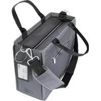 Sigel Laptoptasche Desk Sharing Bag Premium M, für Laptops bis 15,4″, 2 große und 5 kleine Fächer, Tragegriffe, Schultergurt, RPET, dunkelgrau