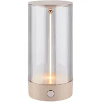 Briloner Wiggle LED Tischlampe kabellos, 4-Stufen Schaltung, Akku, Warmweißes Licht, Filament, Beige, Ø7 x 14,5 cm