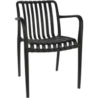 Merkloos Kunststoff Gartenstuhl schwarz - bequemer Outdoor-Stuhl für Garten und Balkon