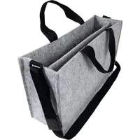Sigel Laptoptasche Desk Sharing Bag Classic L, für Laptops bis 17,3″, 2 große und 5 kleine Fächer, Tragegriffe, Schultergurt, Kunstfilz hellgrau