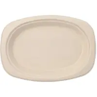 Papstar 50 Teller, Zuckerrohr `pure` oval 23 cm x 16 cm x 2 cm natur