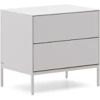 Natur24 Nachttisch Vedrana 60 x 55 x 40 cm MDF, Weiß lackiert Aufbewahrung Wohnzimmer