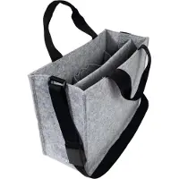 Sigel Laptoptasche Desk Sharing Bag Classic M, für Laptops bis 15,4″, 2 große und 5 kleine Fächer, Tragegriffe, Schultergurt, Kunstfilz, hellgrau