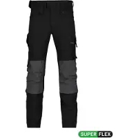 Dassy Stretch-Arbeitshose mit Kniepolstertaschen Impax - schwarz/anthrazitgrau - 56+5cm