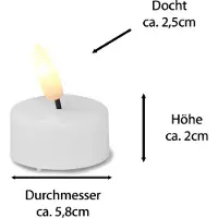 Novaliv 48x Teelichter mit Timer - Warmweiss LED Teelicht mit Flamme flackernd 3D - 3,7cm Durchmesser für