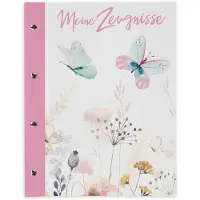 Itenga Zeugnismappe 33105469, mit Motiv, A4, Buchschrauben erweiterbar Schmetterling, 12 Hüllen