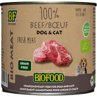 Biofood BF Petfood Organic 100% Rind Nassfutter für Hund/Katze (Dosen 200 g)