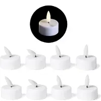 Novaliv 8x Teelichter mit Timer - Warmweiss LED Teelicht mit Flamme flackernd 3D - 3,7cm Durchmesser für