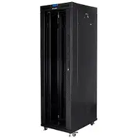 Lanberg Schrank Netzwerkschrank - mit 4 Lüfter, Display - Schwarz, RAL 9004 - 42HE - 48.3 cm (19")