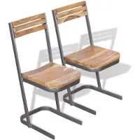 vidaXL Esszimmerstühle 2 Stk. Massivholz Teak