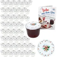 MamboCat 100er Set Sturzglas 230ml Einmachglas + TO-Deckel 82 Candyman eisblau + Heft