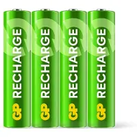 GP - Recharge Rechargeable Battery, Size AAA, 800 mAh, 4-pack