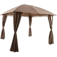 Primaster Pavillon Bambus Metall 300 x 300 cm braun