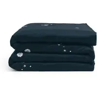 Yumeko Kinderbettwäsche Baumwollsatin 120x150 Blau - Eco, Bio & Fairtrade