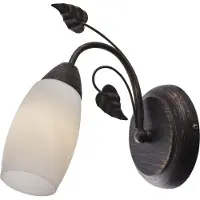 Globo 20800123X VENEZIA Wandleuchte Metall rostfarben, Glas alabaster Optik, ø: 185mm, H: 220mm, exkl. 1x E14 40W 230V