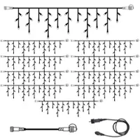 Star Trading SYSTEM 24 KOMPLETT SET 15m - LED Lichtervorhang Eisregen 15x0,7m - Icicle für Dachrinne, Terrasse