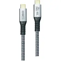 2GO 797515, 2 m, USB C, USB C, USB 3.2 Gen 2x2, 20 Gbit/s, Silber