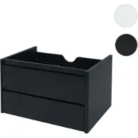 Mendler Waschbeckenunterschrank HWC-B19, Waschtischunterschrank Waschtisch Badezimmer, hochglanz Soft-Close 50x80cm schwarz