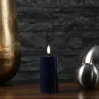 Deluxe Home Art LED Stumpenkerze MIA - Echtwachs - realistische 3D Flamme - H: 10cm - D: 5cm - k...