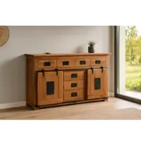 Sam Sideboard Kommode Akazienholz massiv nussbaumfarben 150 x 45 x 90 cm LIBRO