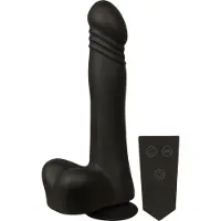 Doc Johnson Mini F-Machine Piston - Funkgesteuerter Stoßvibrator (schwarz)