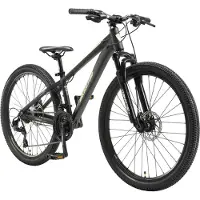 Bikestar Alu Mountainbike 26 Zoll | 21 Gang Hardtail Sport MTB 13 Zoll Rahmen Scheibenbremse Federgabel | Schwarz Grün