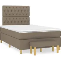 Syfax Boxspringbett mit Matratze Taupe 120x200 cm Stoff