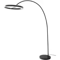 LUCANDE LED-Bogenlampe Yekta, schwarz, 183 cm, dimmbar