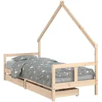 Syfax Kinderbett mit Schubladen 80x200 cm Massivholz Kiefer
