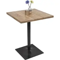 Mendler Bistrotisch HWC-H10, Bartisch Thekentisch, Industrial Gastronomie Ulme Holz MVG-zertifiziert 76x60x6 96985