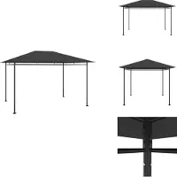 vidaXL Pavillon 384x281x270 cm Anthrazit 180 g/m² - Pavillons & Partyzelte