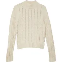 s.Oliver Strickpullover Schmaler Strickpullover mit Zopfmuster und Stehkragen