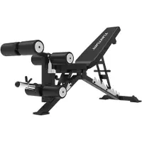 Tunturi Platinum Hantelbank – Verstellbare Fitnessbank und Beintrainer – Multifunktionelle Trainingsbank – V-Serie