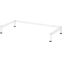 Bümö Metallsockel mit Höhenjustierung in weiß - als Ergänzung zu Standardfüßen, unterstreicht den industriellen Look Ihrer flexi-Serie Büromöbel