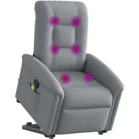 Syfax Relaxsessel Elektrisch Hellgrau Stoff