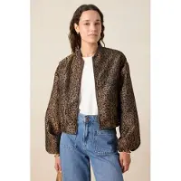 Sissy-Boy Bomberjacke Mit Leoprint - Dunkelbraun | Größe: XS