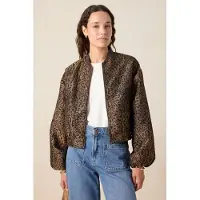 Sissy-Boy Bomberjacke Mit Leoprint - Dunkelbraun | Größe: S