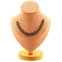 Bijoux Steine und Mineralien. Halskette mit 20 Rauchquarz-Perlen 8 mm Kette aus Edelstahl Halskette für Frauen, Männer. Anpassbare Größe.
