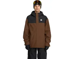 Volcom - Wasserfeste und atmungsaktive Snowboard Jacke - Buckthreeeighty Jacket Brown für Herren aus Leder - Größe L - Braun