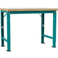 Manuflex Werkbank Profi Spezial, Tischplatte Kunststoff, 1250 x 700 mm, wasserblau