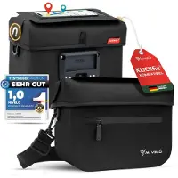 MIVELO - Lenkertasche - 100% wasserdicht & mit Handyfach - 7 Liter - 26 x 21 x 14cm - Schwarz