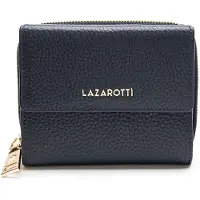 Lazarotti Leder Geldbörse Bologna Leather Wallet With 8 Card Slots Navy dunkelblau