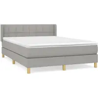 Syfax Boxspringbett mit Matratze Hellgrau 140x200 cm Stoff