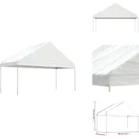 vidaXL Pavillon mit Dach Weiß 5,88x2,23x3,75 m Polyethylen - Pavillons & Partyzelte