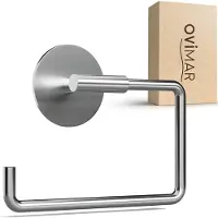 Ovimar Toilettenpapierhalter Hammerodde, silber, zum Kleben, für 1 Rolle, aus Edelstahl
