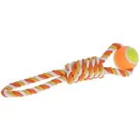 Kerbl Hundespielzeug - Zugspielzeug mit Tennisball - orange/gelb