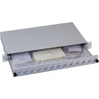 Tecline LWL-Spleißbox, Multimode, ST konfektioniert, 24x ST-Pigtails 50/125 µm, OM2, 48,30cm (19")